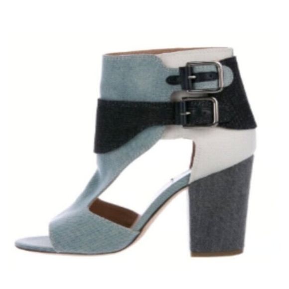 Laurence Dacade Rush Denim Peep Toe Ankle Booties Size EU 37/USA 6.5 - Picture 1 of 13